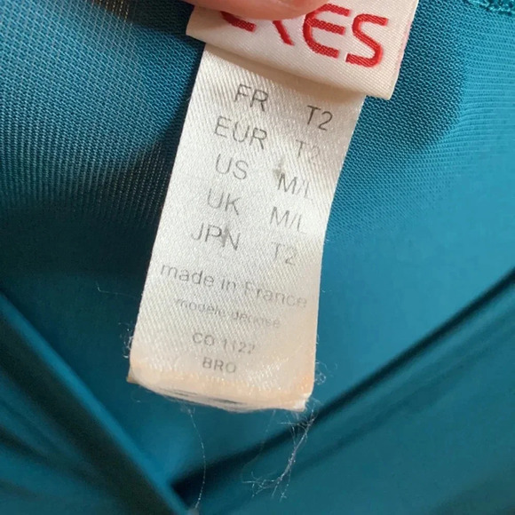 EUC ERES womens teal sleeveless snap front cover up dress sz Medium - Picture 7 of 9